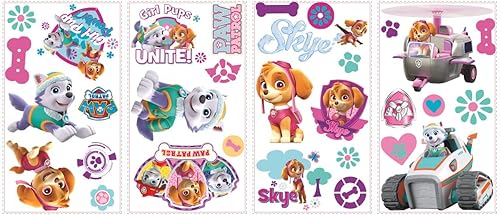 Miniatura 1 de RMK3124SCS Calcomanías para la pared RoomMates Paw Patrol, despegue y pegue, con diseño para niñas, crías