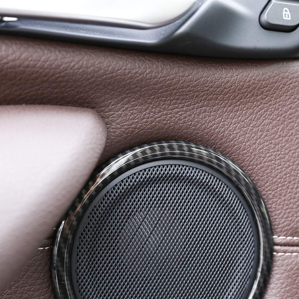 Carbon Fiber Style ABS Plastic Door Speaker Ring Circle Trim For BMW X1 F48 2016-2017 X2 F47 2 series 218i Gran Tourer F46 2015-2018