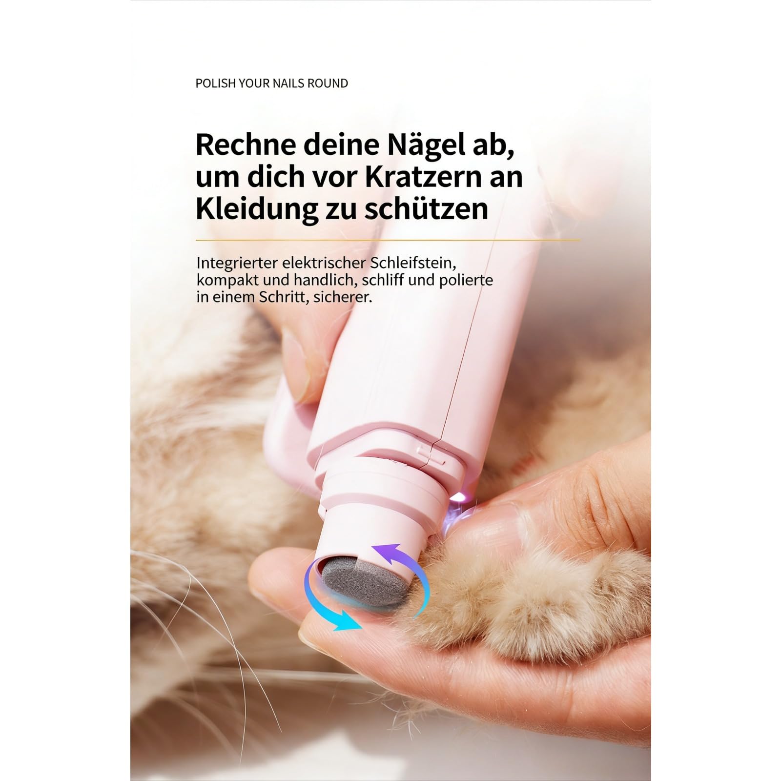 LichtSchere Pro – 2-in-1 LED-Krallenschere für Hunde & Katzen. Sicheres Krallenschneiden ohne Angst Dank integrierter Beleuchtung. Für eine stressfreie Pfotenpflege (Weiß)