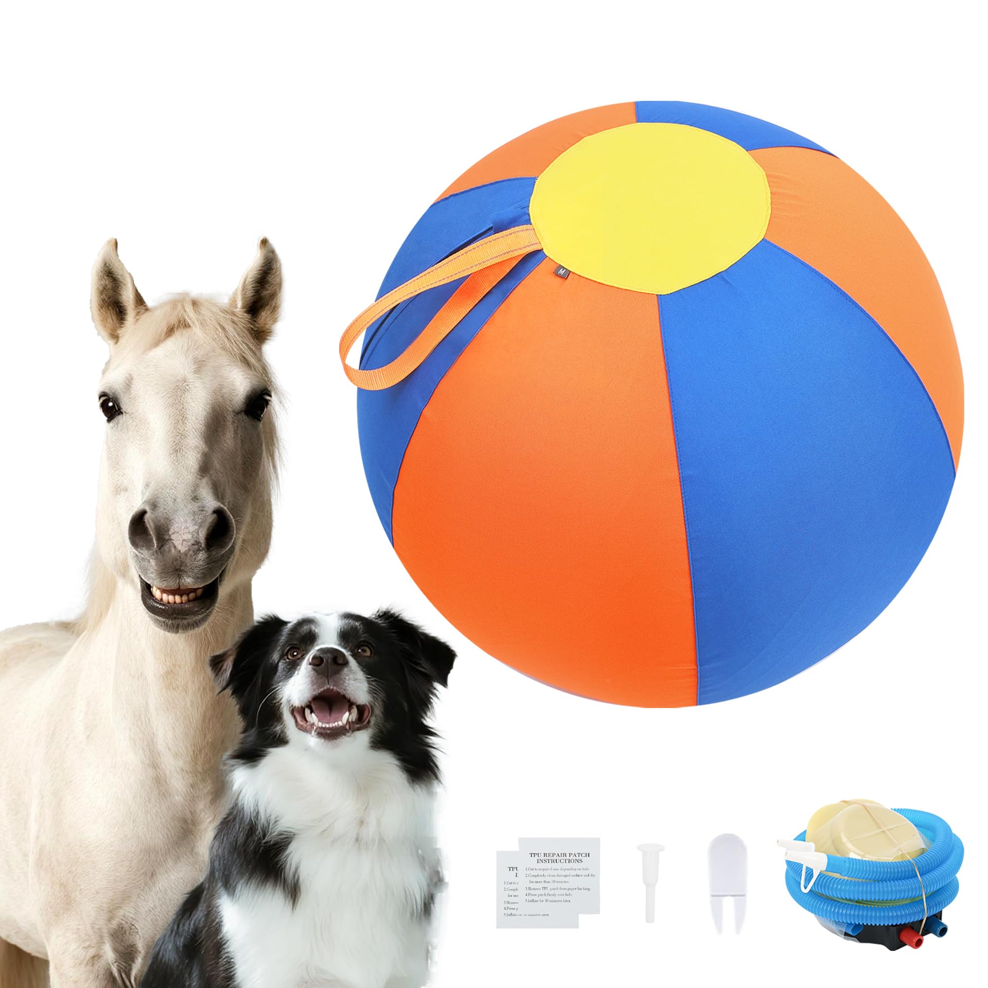 22 Herding Ball for Dogs Orange Blue Dog Ball for Large Dogs Dog-Visible Colors 900D Oxford Fabric Non-Chew