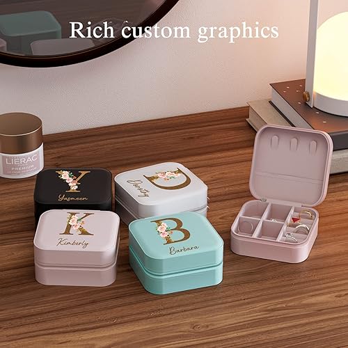 Miniatura 7 de Joyero personalizado Estuche de joyería de viaje personalizado, regalos de dama de honor, mini organizador de joyas, regalos personalizados para