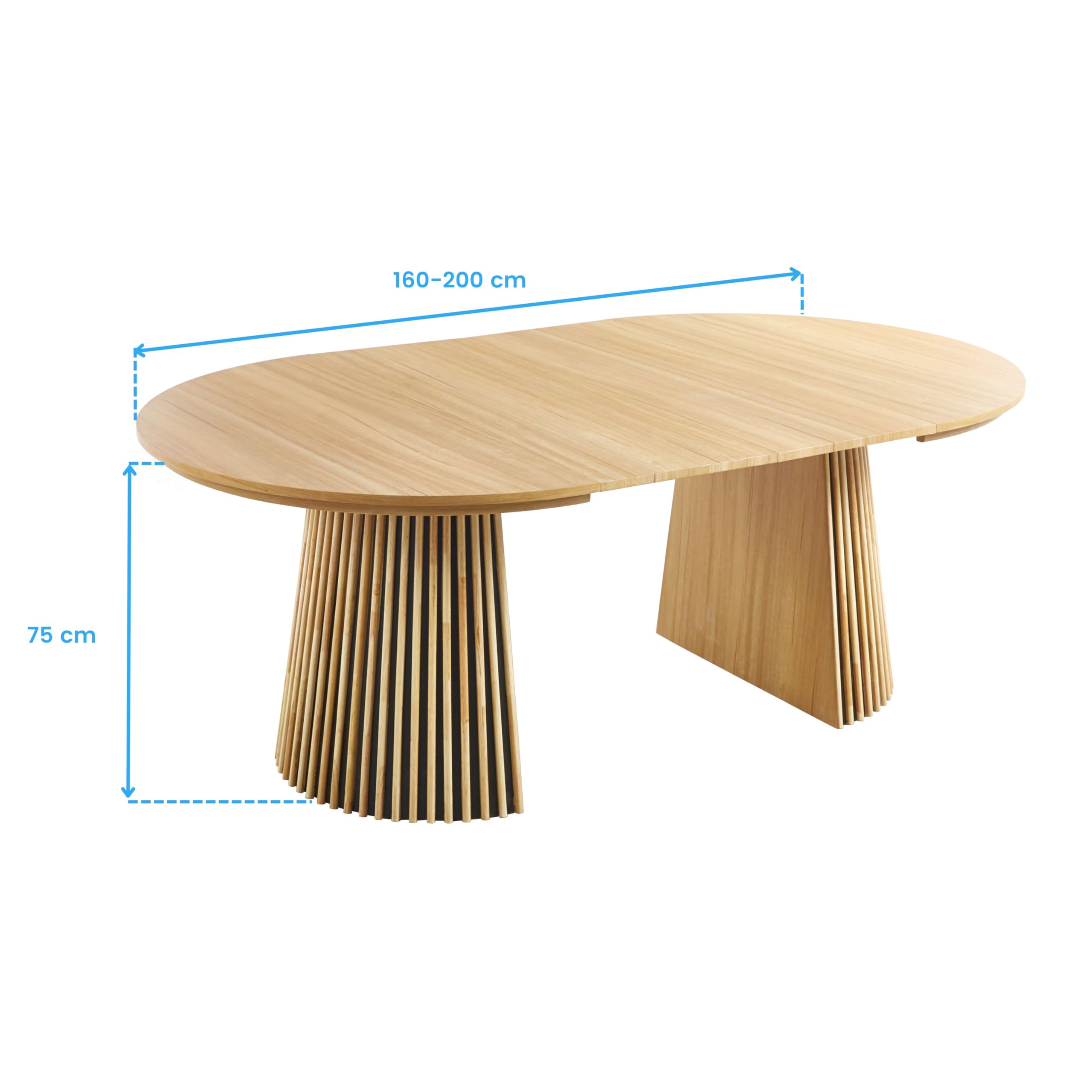 Miroytengo Mesa Comedor Extensible Redonda Árbol Salón Roble Claro 120-160-200x75x120 cm