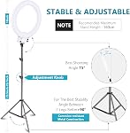 Neewer 18-inch blanc LED Kit d'éclairage de support de lumière Dimmable 42W 3200-5600K avec filtre souple, adaptateur de chaussures chaudes, porte-cellulaire pour le maquillage vidéo (NO Sac de transport)