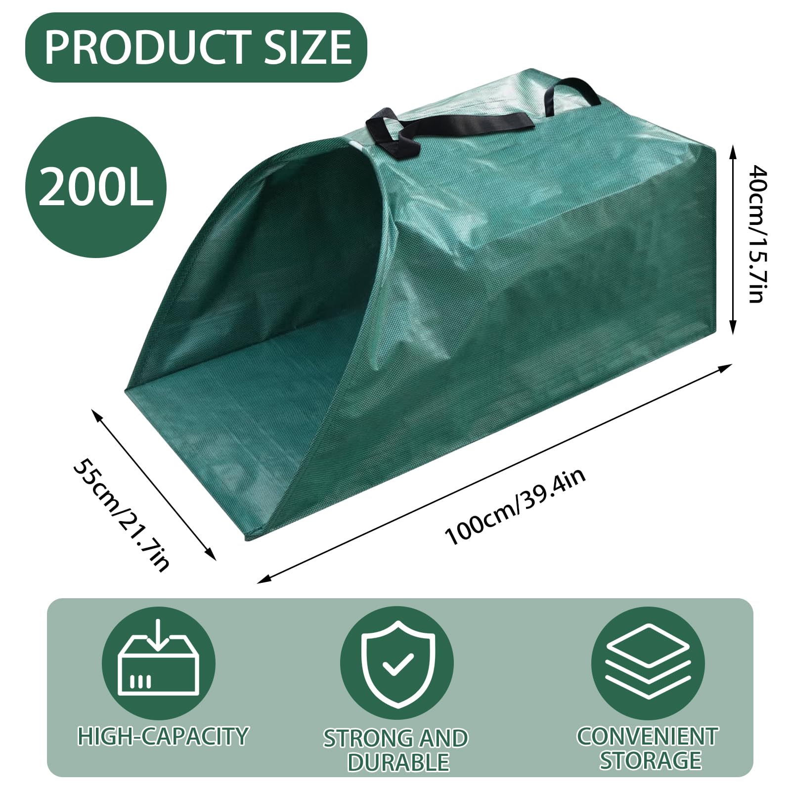 Sacs à déchets de jardin de 200 litres avec poignées - Sac de jardin Sacs à déchets de jardin de 200 litres avec poignées - Sac de jardin