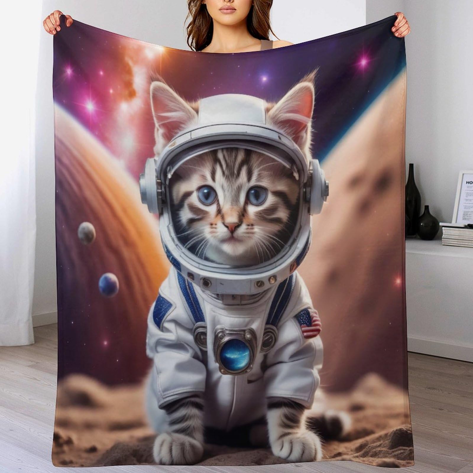 Couverture chat flanelle toutes saisons plaid lit et voyage 150x200