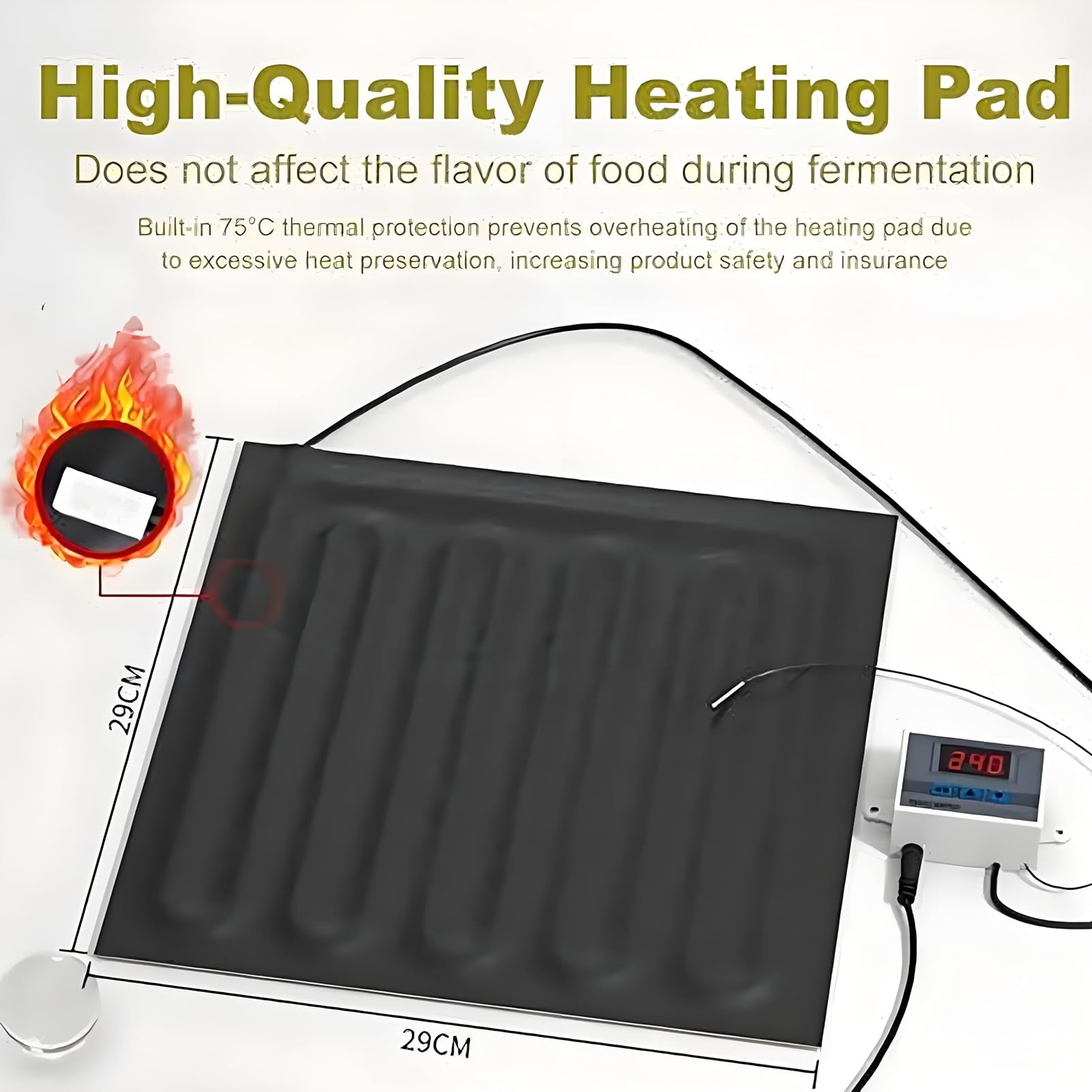 Kit per la lievitazione del pane con riscaldatore, controllo della temperatura e dei tempi, prova elettrica per pasta madre, pizza e yogurt, strumento perfetto per la preparazione del pane