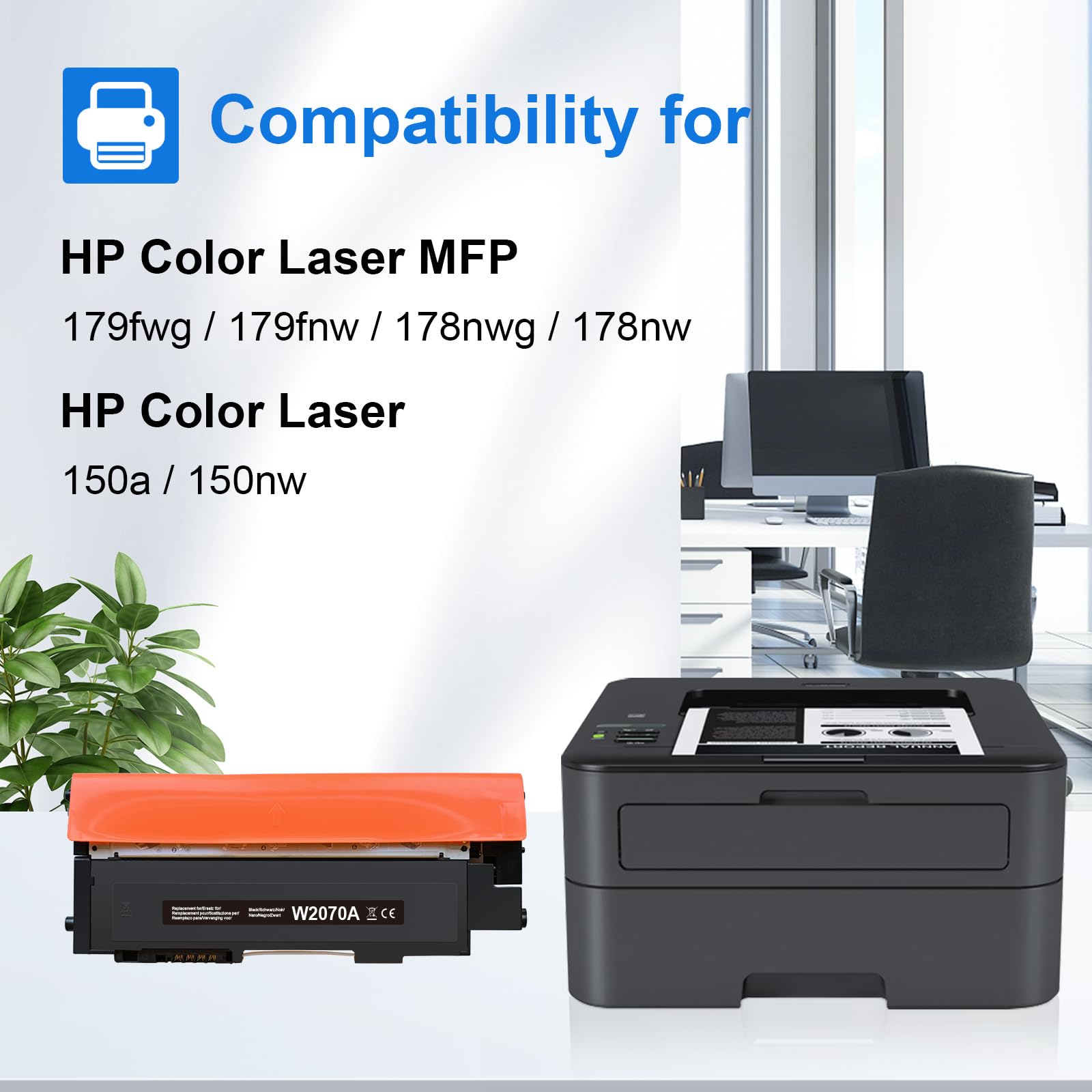 MYCARTRIDGE compatibile per HP 117A Toner (con Chip) per HP Color Laser MFP 178NW 179FNW 179FWG 178NWG 150NW 150A W2070A (1 Nero)