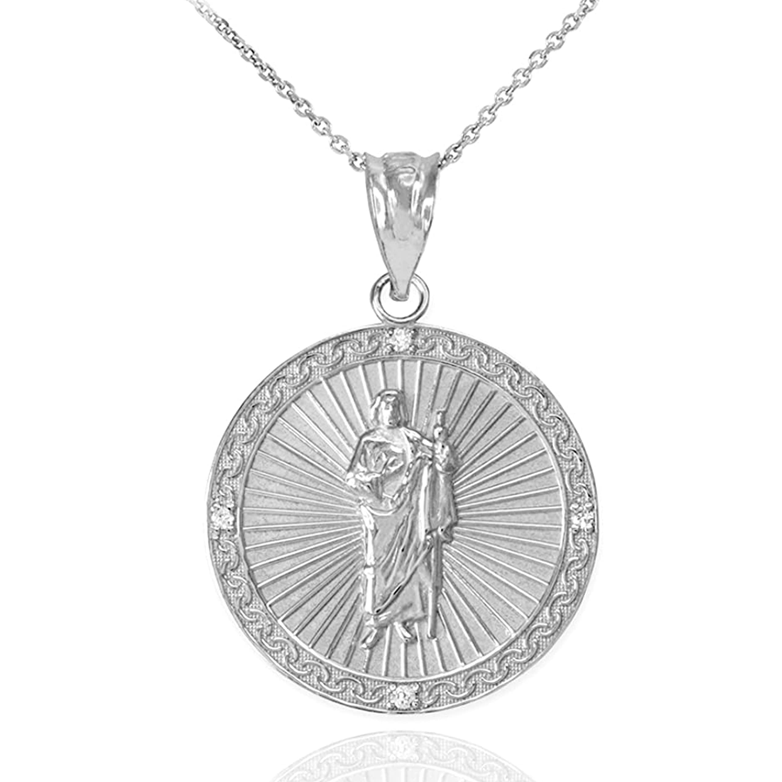 Claddagh Gold 925 Sterling Silver Cubic Zirconia Saint Jude