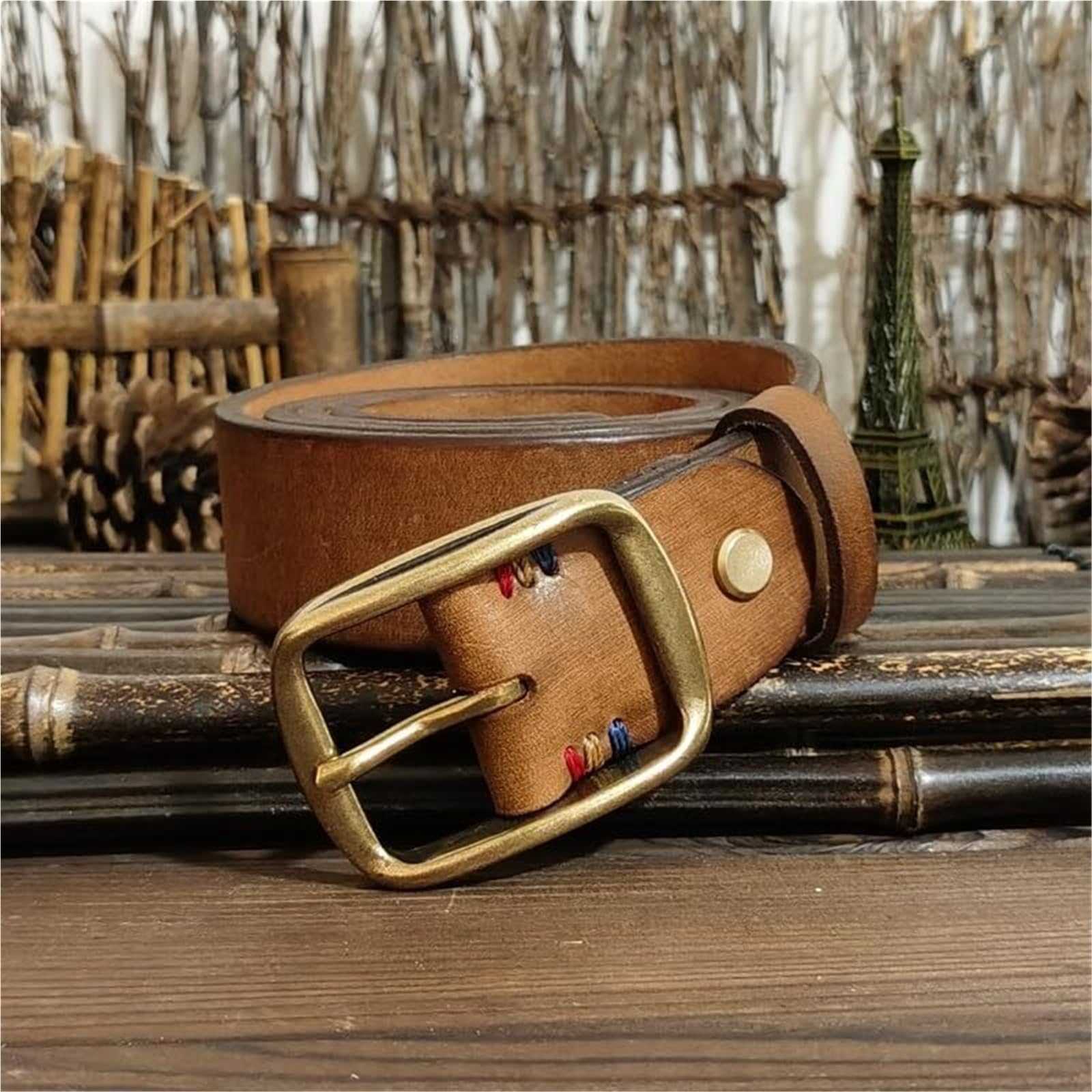 Cintura Unisex In Pelle - Country Casual Everyday, Larghezza 1 1/2", Fibbia In Ottone Anticato, Cinturino Retrò Fatto A Mano