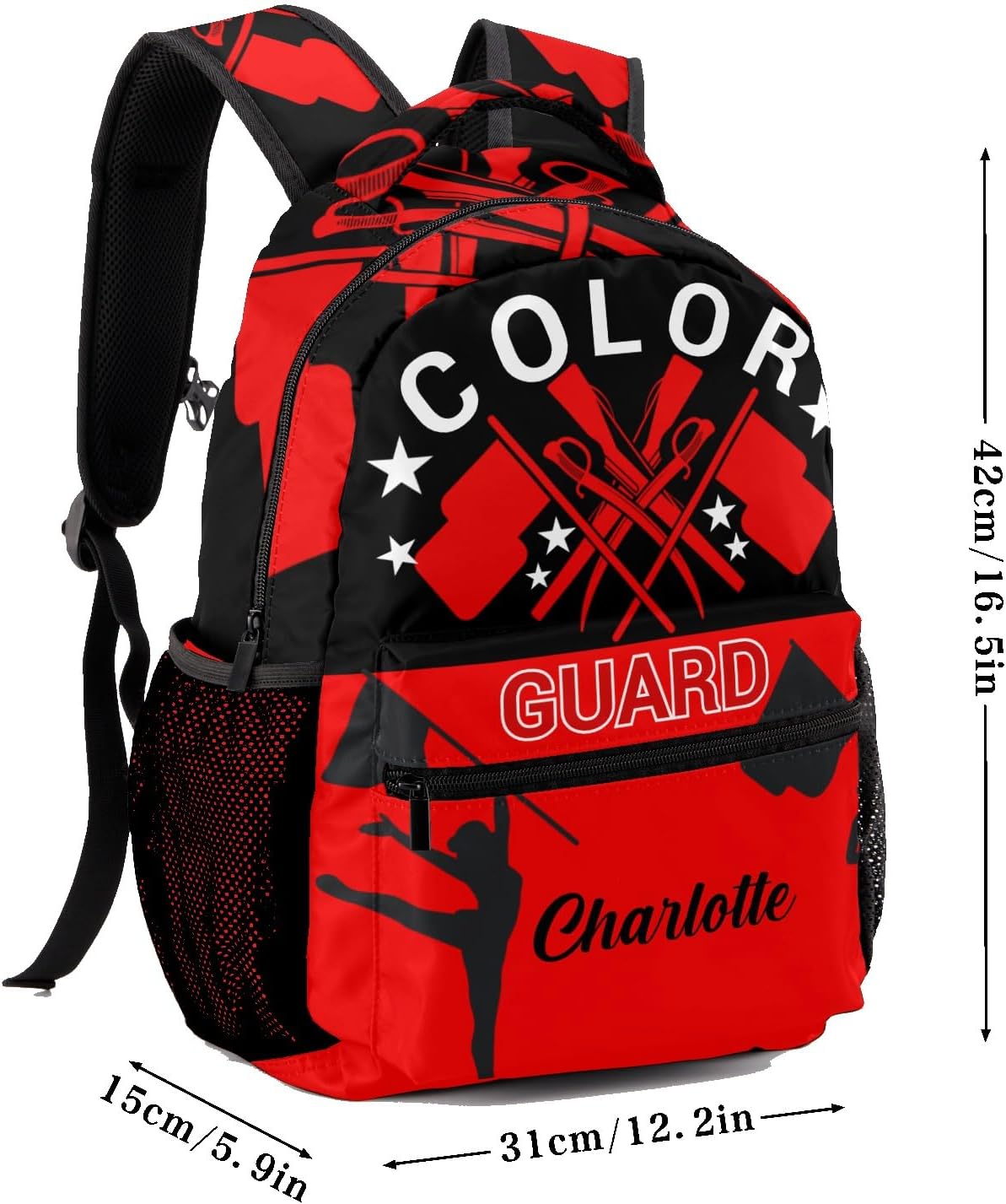 Custom Color Guard Bag Backpack with Name Personalized Color Guard Team Backpack