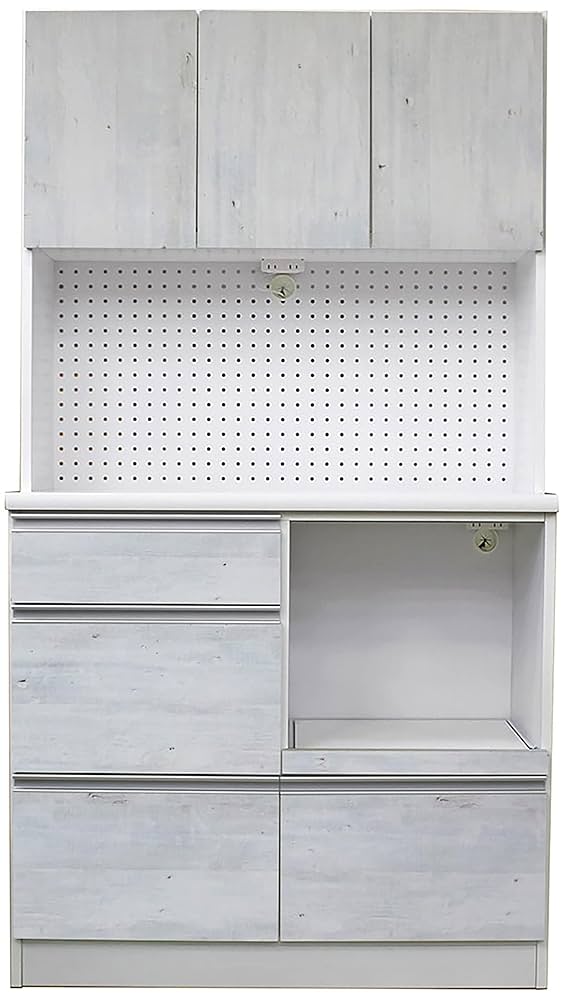 Amazon｜食器棚 完成品 キッチンボード 100 食器 ホワイト 玄関