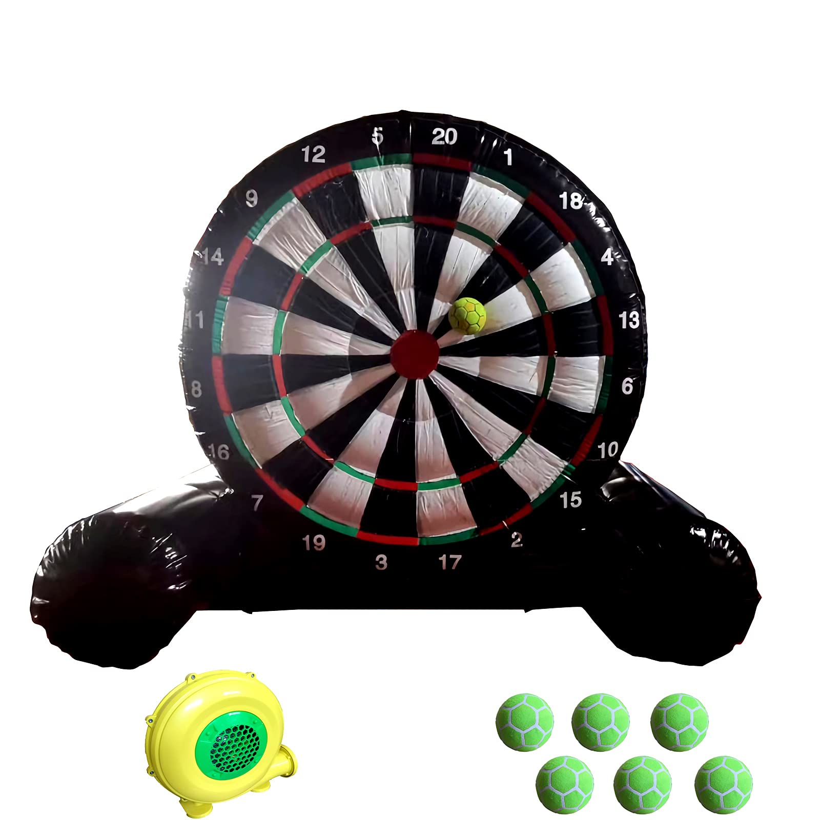 INTSUPERMAI Inflatable Soccer Darts Board 10ft/3m Inflatable Giant Dartboard with 6 PCS Inflatable Balls 110V Blower for Indoor Outdoor Sports Training Entertainment