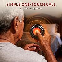 Vista 7 de CallToU Buscapersonas de cuidador inalámbrico botón de alerta de campana de llamada para personas mayores/ancianos/pacientes 1 receptor de enchufe 1