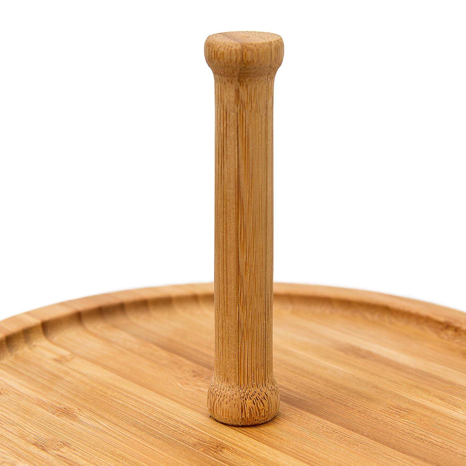 MostroMania – Bandeja de 3 pisos de madera de bambú – Soporte para frutas, dulces y aperitivos – Porta palillos – Frutero – Bandeja para quesos – Accesorios de cocina – Ideas de regalo – Regalos de