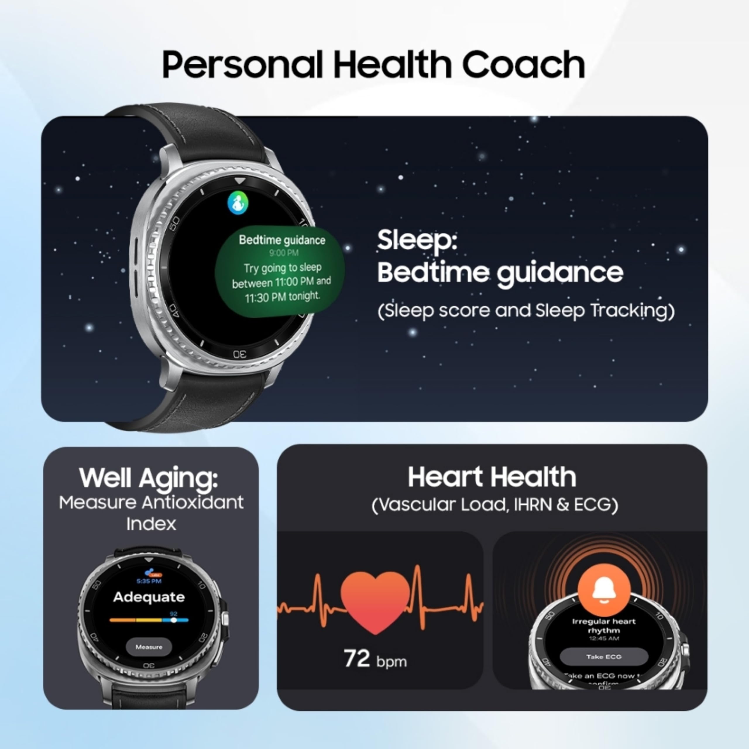 Samsung Galaxy Watch8 Classic (46mm LTE, Black) with 3nm Processor | Dual GPS | Sapphire Glass & Stainless Steel | 5ATM & IP68 | BP, ECG, IHRN & Vascular Load Monitoring | Anti-oxidant Index — Amazon image 7