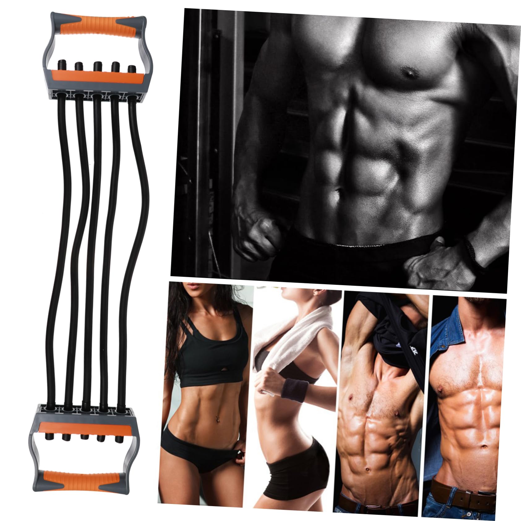 KOMBIUDA Latex Brustzieher mit 5 Widerstandsbändern für Muskeltraining und Kraftaufbau Leichtes Trainingsgerät für Rücken und Schultern im Fitnessstudio oder Büro