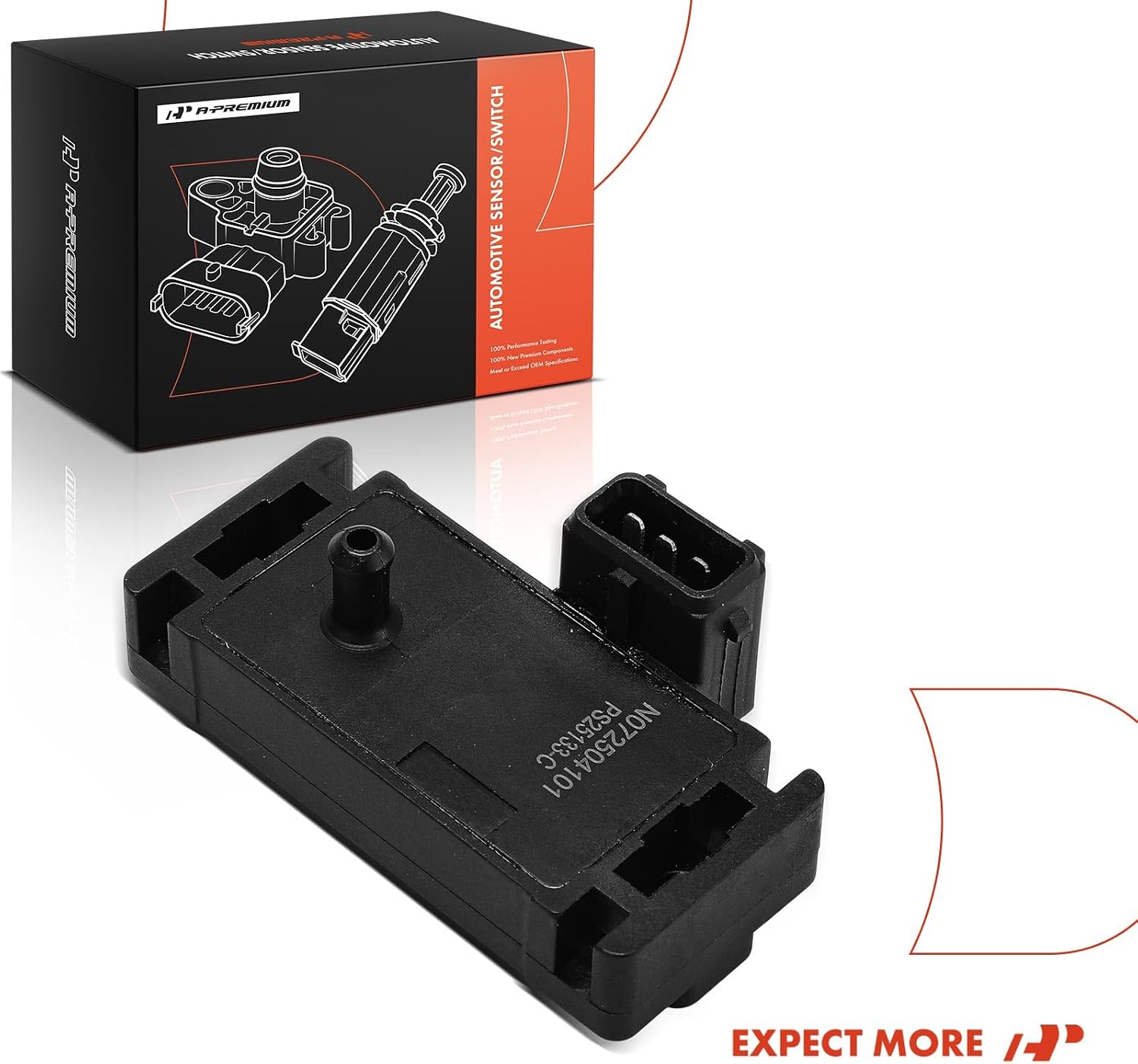 A-Premium Manifold Pressure MAP Sensor [3 Pins] Compatible with Saab 9-3 1999-2002, 900 1995-1998, 9000 1991-1998