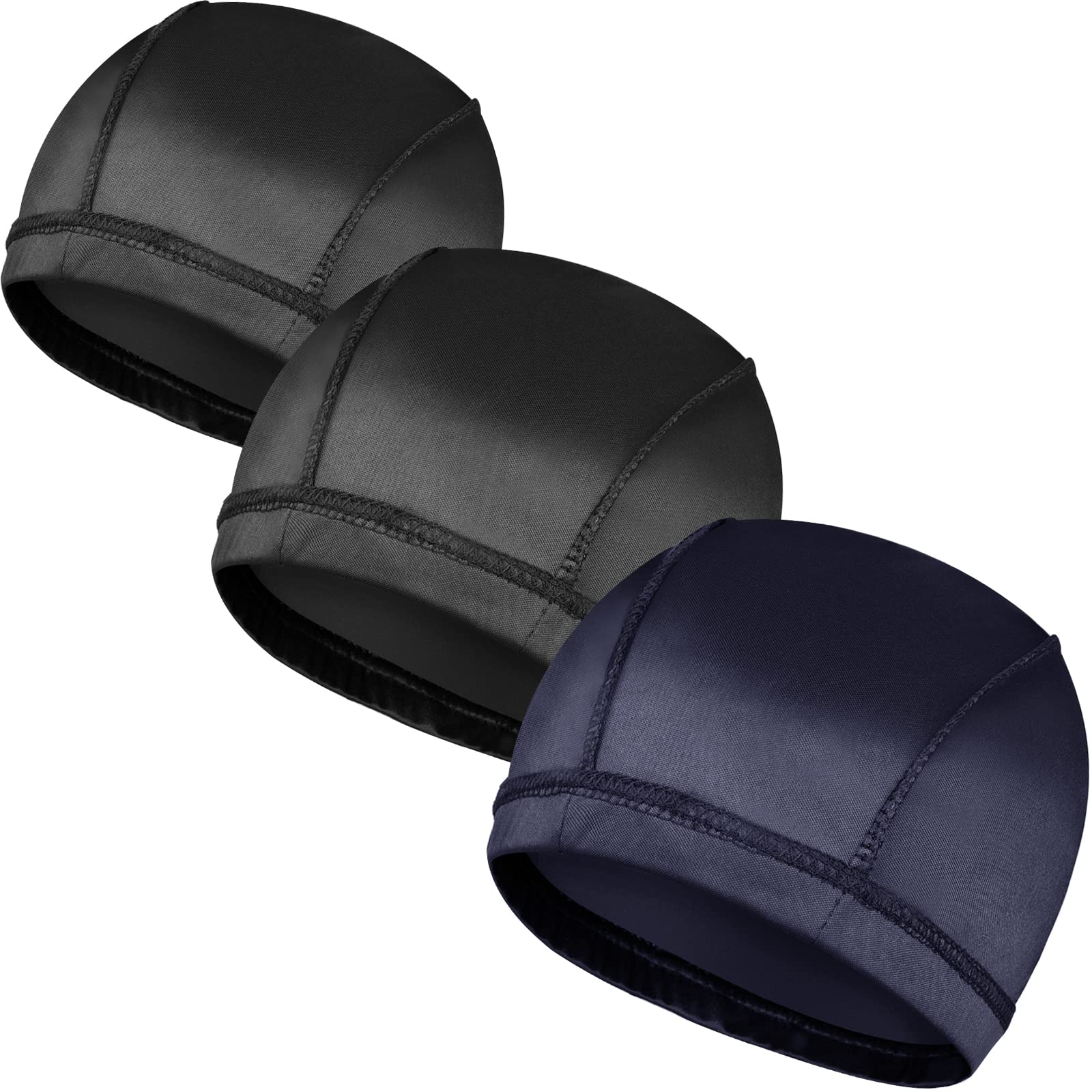 3PCS Silky Wave Caps for Men Waves, Good Compression Caps Over Durags for Wavers