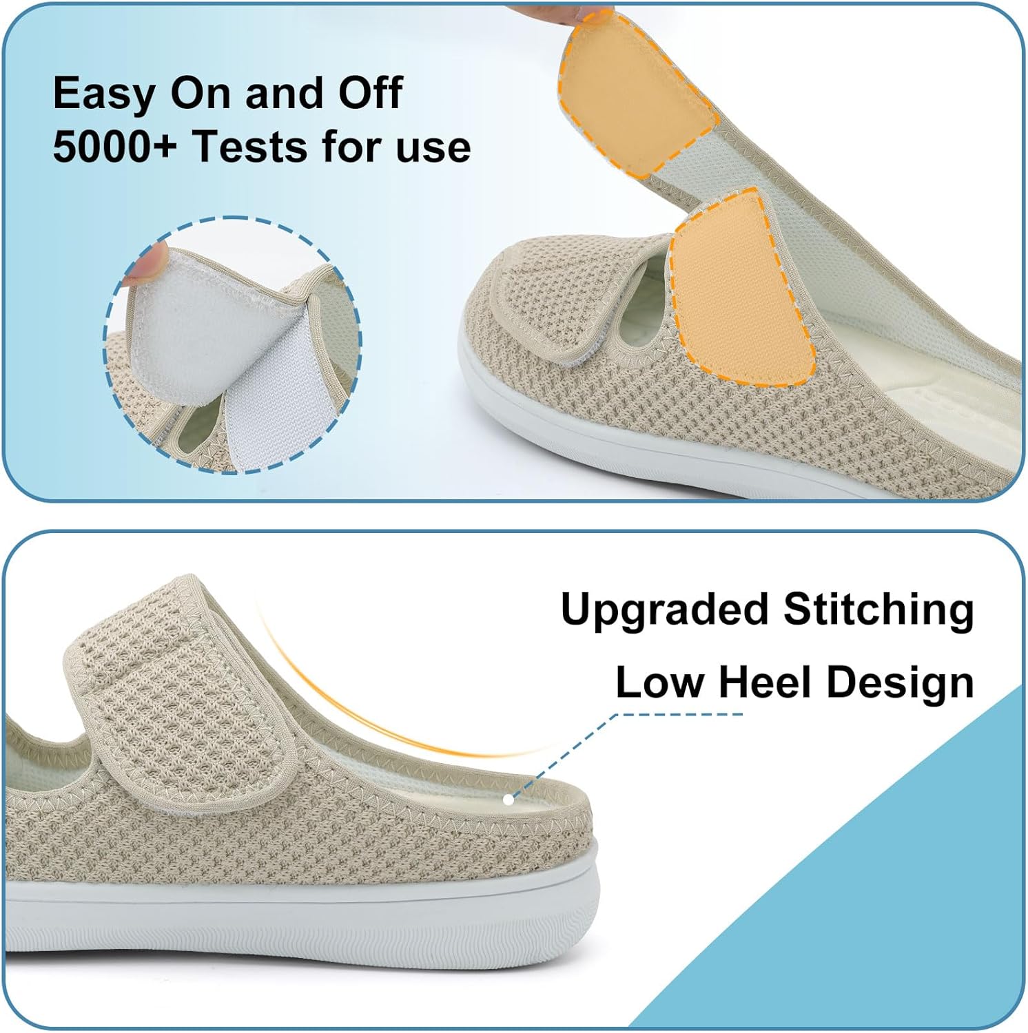 JIASUQI Womens Slippers Wide Toe Box Shoes for Women Ajustable Slippers Indoor and Outdoor - Image 5