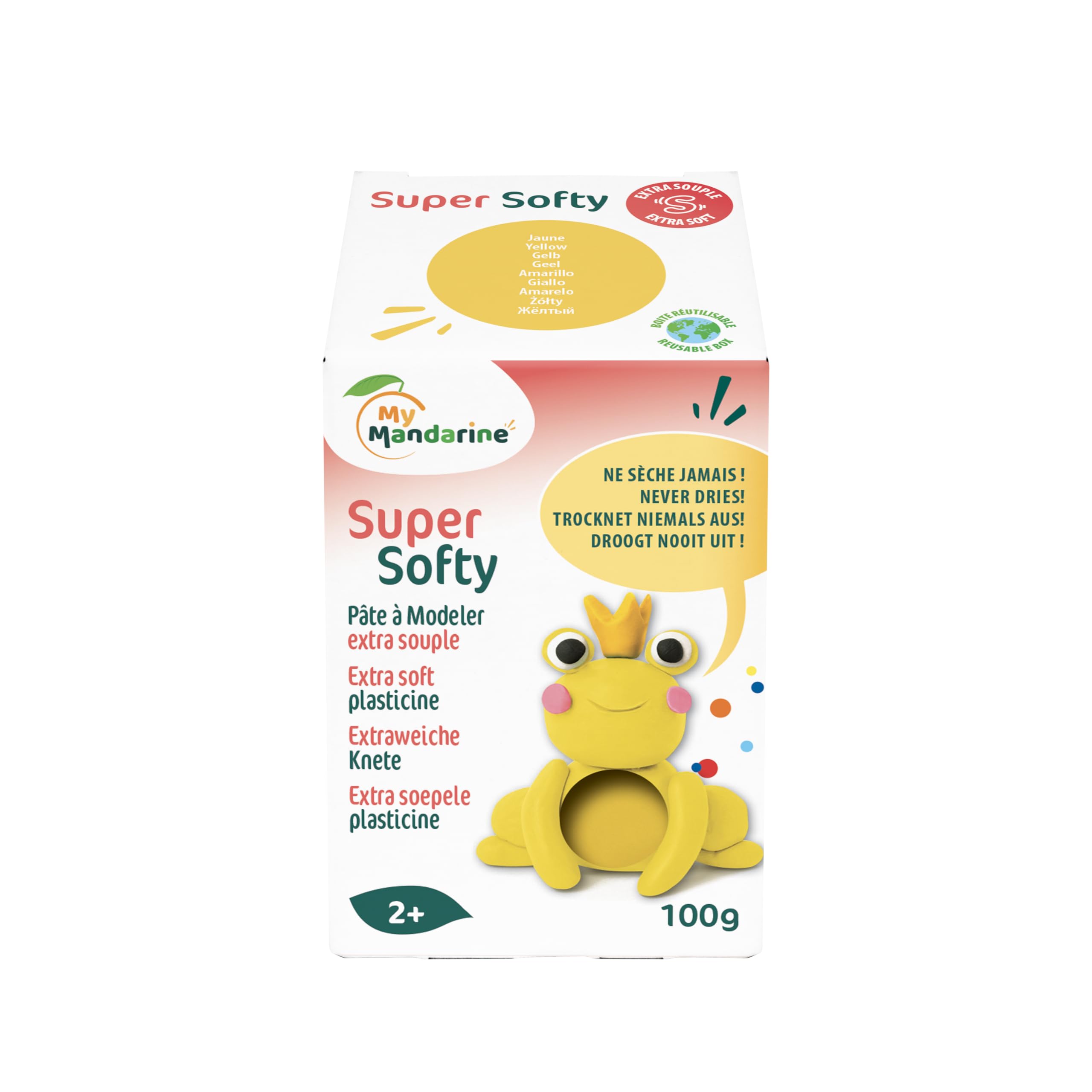 AVENUE MANDARINE SO0880100700C - A 100 G Box of Softy Modelling Clay - from 2 Years Old - Yellow Colour - Very Soft Dough - Children's Creative Leisure Activity