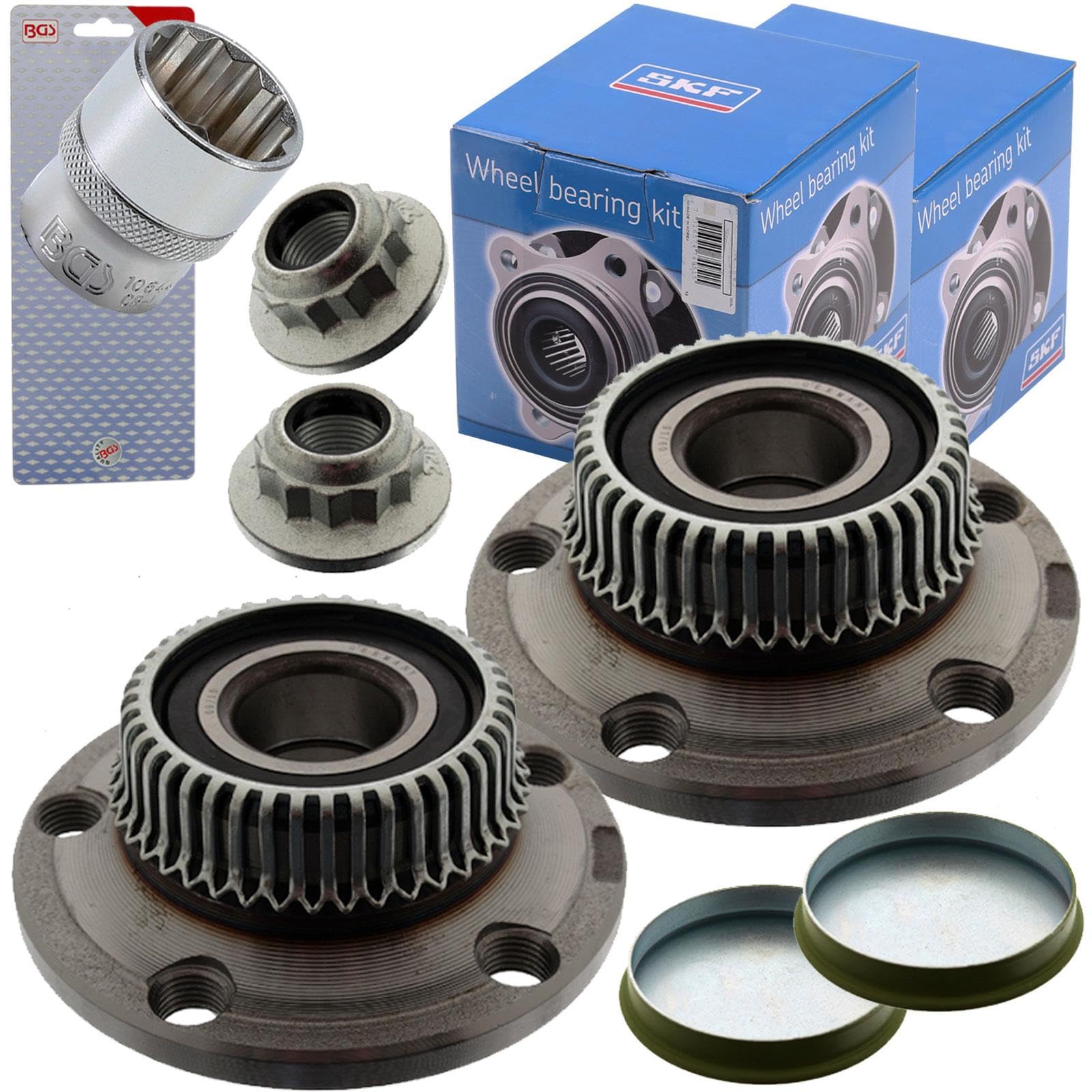 SKF Radlagersatz +spezial-Nuss hinten | VKBA 3456 + 10646 (bgs SW30mm 12-Kant) für A3 8L TT 8N Golf 4 Beetle