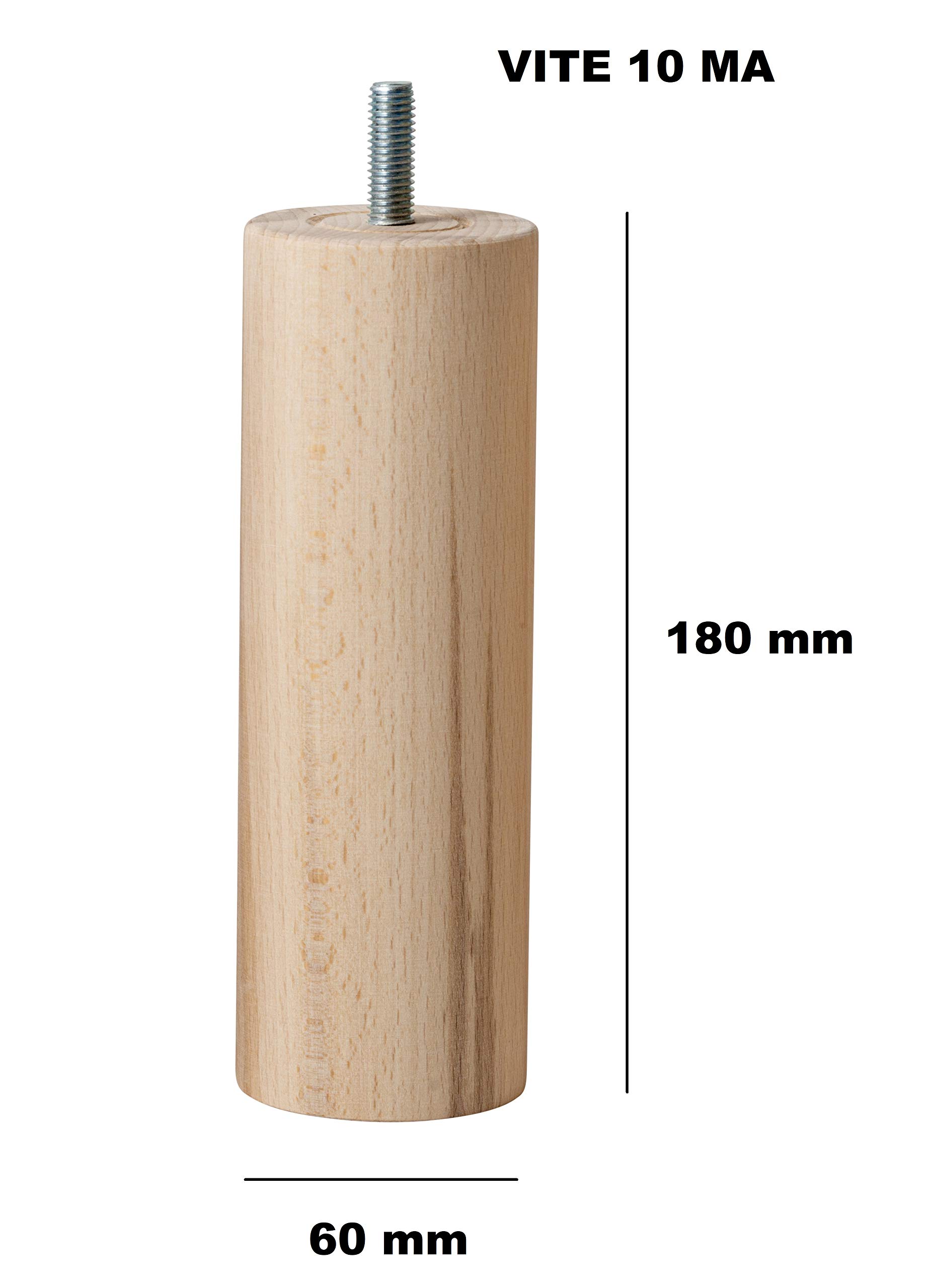 4 meubelpoten van hout, sokkelpoten, bankpoten, M8, schroefbouten (15