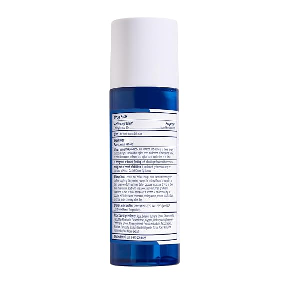 مقشر PanOxyl Clarifying مع 2% حمض الساليسيليك، مقشر سائل BHA للوجه، يفتح، يقلل من مظهر المسام، الطحالب الزرقاء ومضادات الأكسدة تساعد على احمرار الهدوء، للبشرة المعرضة لحب الشباب، 4 أونصة فلورية