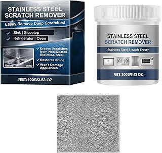 Stainless Steel Scratch Remover Kit, Multi-purpose Stainless Steel Scratch Remover Paste for Kitchen, Scratches Eraser for Oven, Appliances, Sink, Cookware