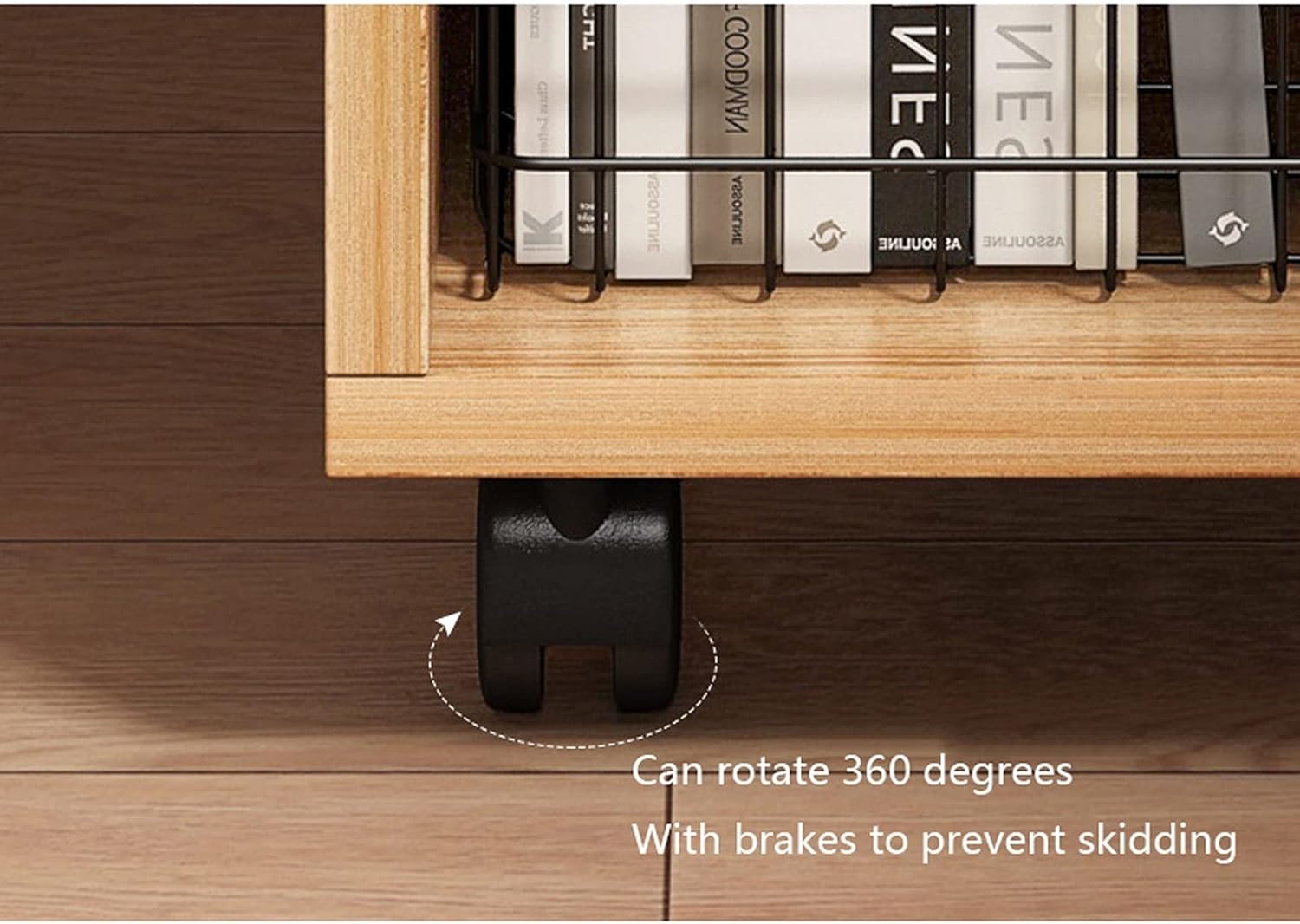 NERDOH Book Shelf Organizer Wood Book Cart Rolling Storage Organizer with Wheels Open Wood Shelving Unit for Home, Office Bookshelf (Color : A, Size : 2-Tier)