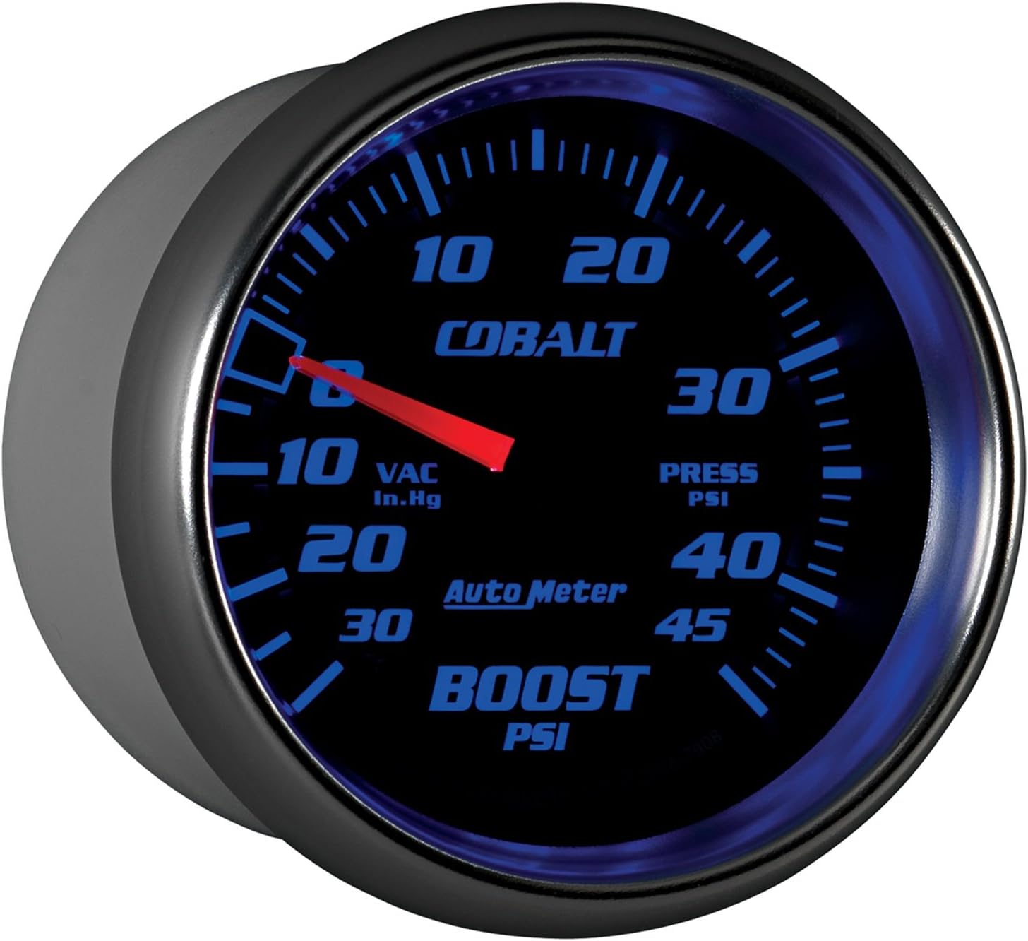 Auto Meter 7908 Cobalt 2-5/8" 30 in. Hg/45 PSI Mechanical Vacuum/Boost Gauge