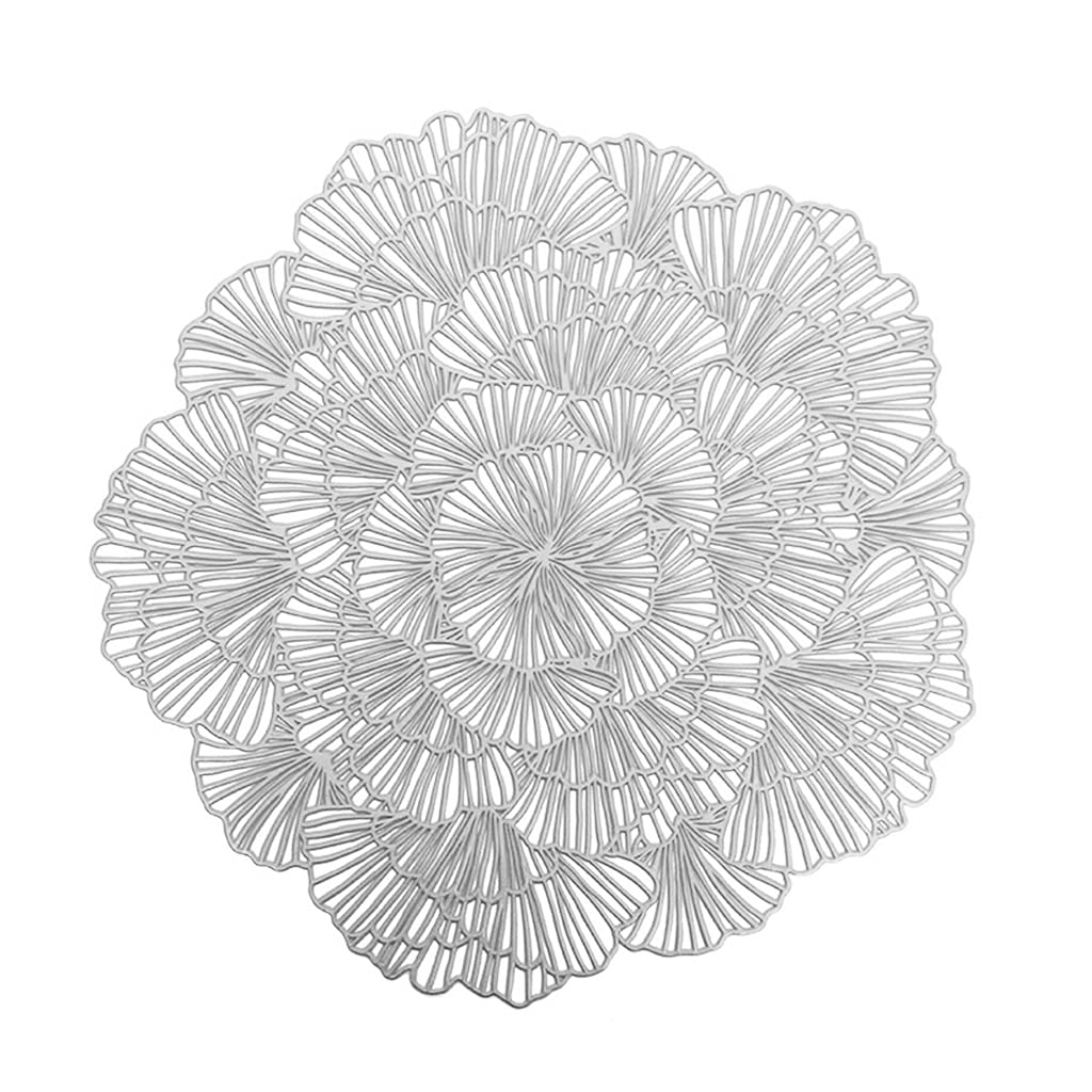 Table Place Mats Placemats Coasters Hollow Table Pad Heat Insulation PVC Round Albizia Dining Mats Placemats for Kitchen Albizia Place Indoor Round Pvc for Dining for Kids Washable