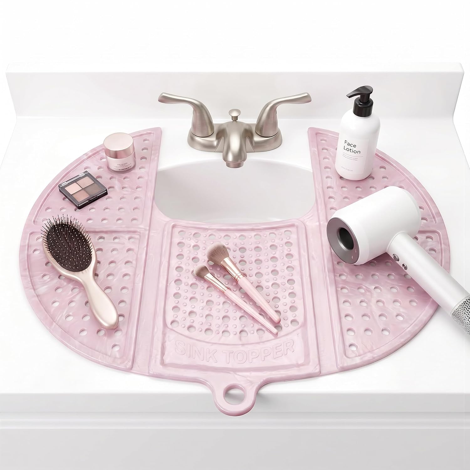 Sink Topper Bathroom Sink Cover for Counter Space, Standard Pink