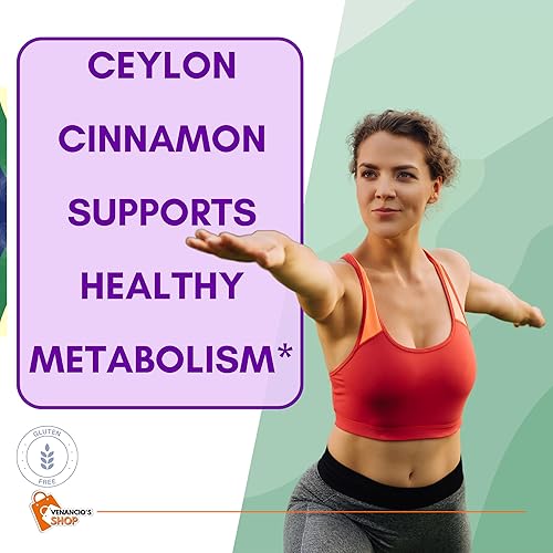 Miniatura 3 de Spring Valley Cápsulas de canela de Ceilán de 1200 mg cápsulas, apoya el metabolismo, pastillas sin OMG y sin gluten + incluye adhesivo