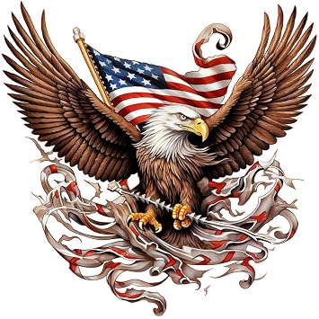6 Sheets Temporary Tattoos eagle America flag tattoo usa 4th JulyTemporary tattoo Neck Arm Chest
