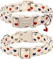 Vista 2 de DOGWONG Collar de perro de San Valentín, collar de perro con estampado de corazones para perros grandes, lindos collares de primavera, hembra