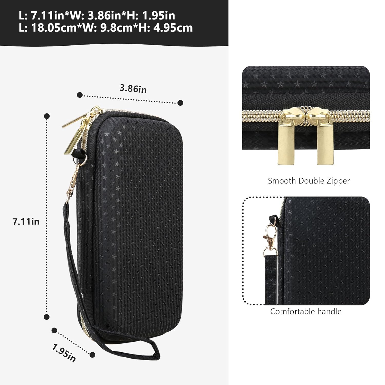 Supmay Hard Carrying Case Compatible with Nintendo DS Lite NDSL, Gameboy Advance Games Storage Holder Travel Bag with Mesh Pocket for USB Charging Cable, Stylus, Earphones, Game Cartridge, Black