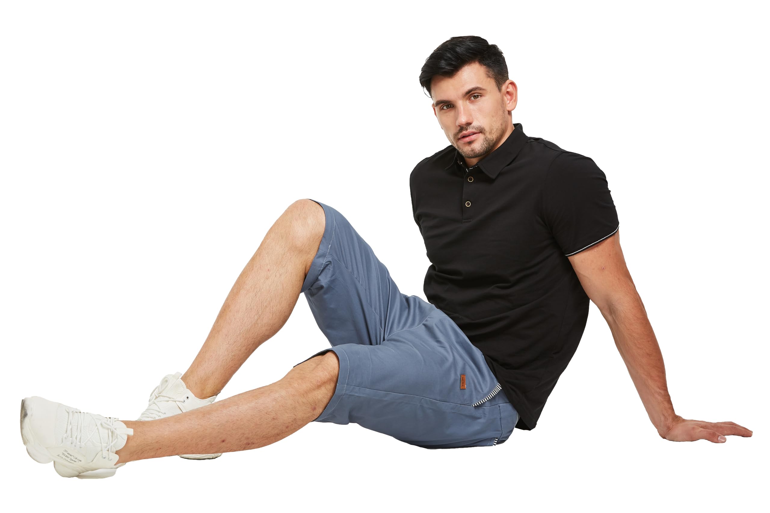 HCSS Short Homme en Coton Casual Shorts Bermudas Slim Fit Taille éLastiquéE