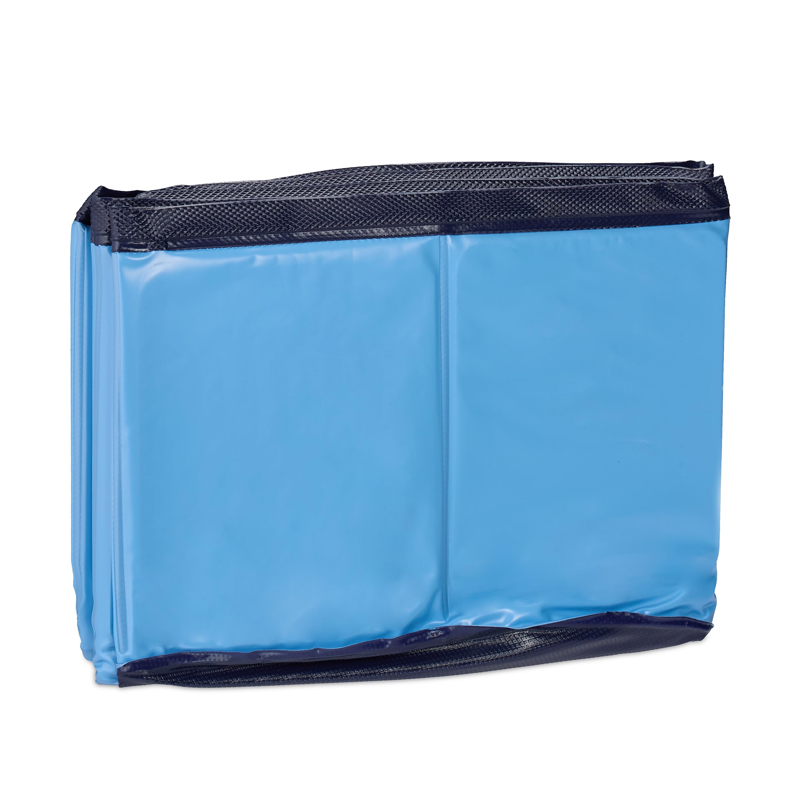 Relaxdays Piscina per Cani Piccoli, HxD: 20x80 cm, Piscinetta Pieghevole con Scarico, Bagno in Giardino, PVC e MDF, Blu