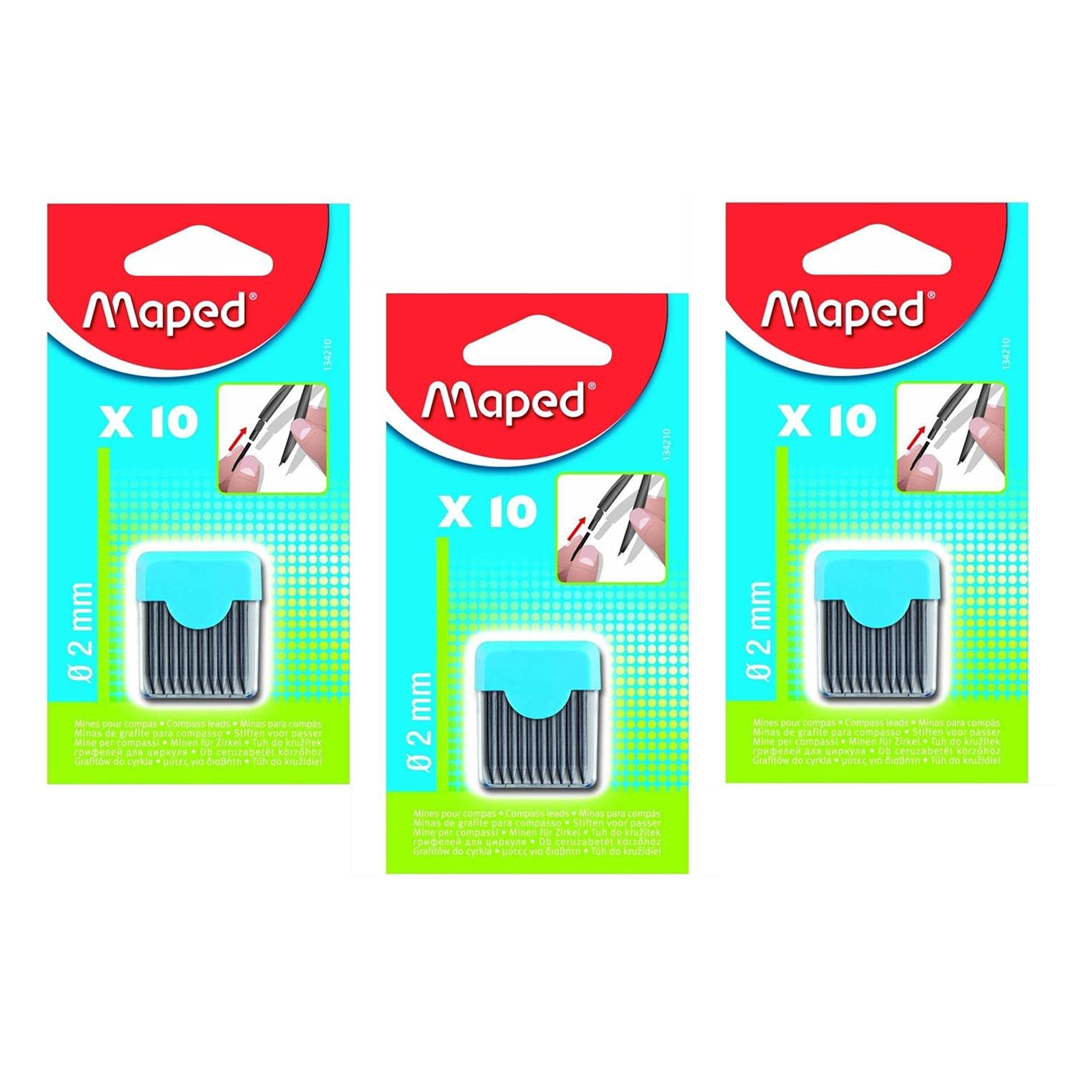 Confezione da 3 confezioni da 10 mine HB da 2 mm
