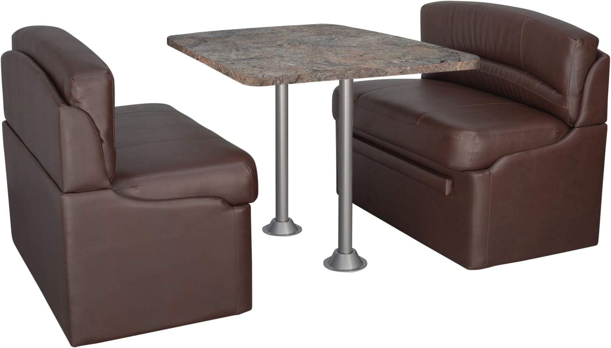 RecPro 36" RV Dinette Booth Set with Table and 2 Surface Mount Legs | Two Dinette Booths (Mahogany, Luna Imperial)