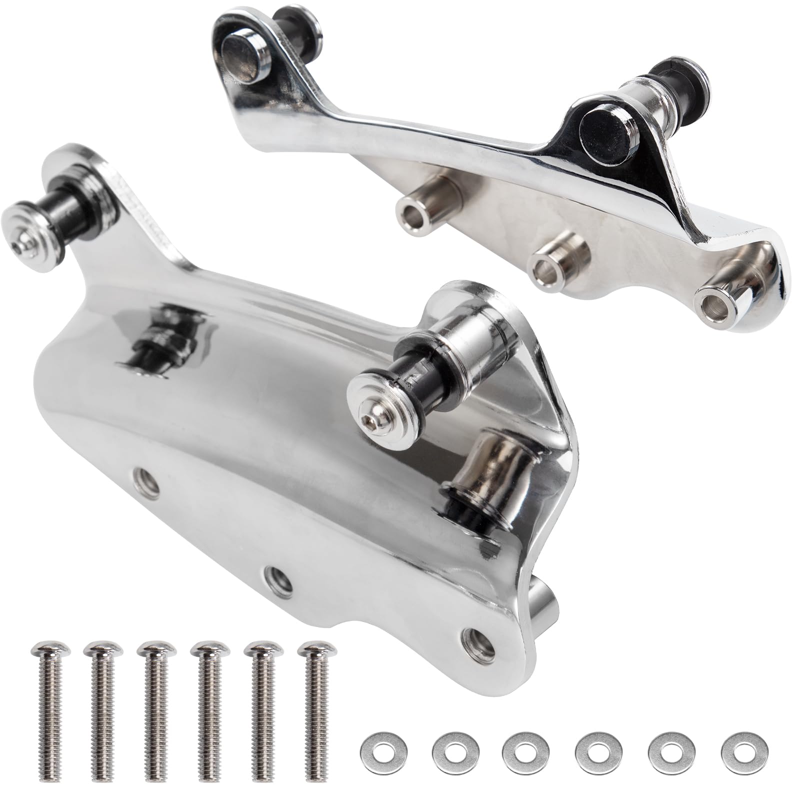 4-Point Docking Hardware Kit for Harley Touring 2009-2013,Custom Quick Release Luggage Rack Backrest Replacement 54205-09A Chrome Fit for CVO Road King Street Road Electra Glide