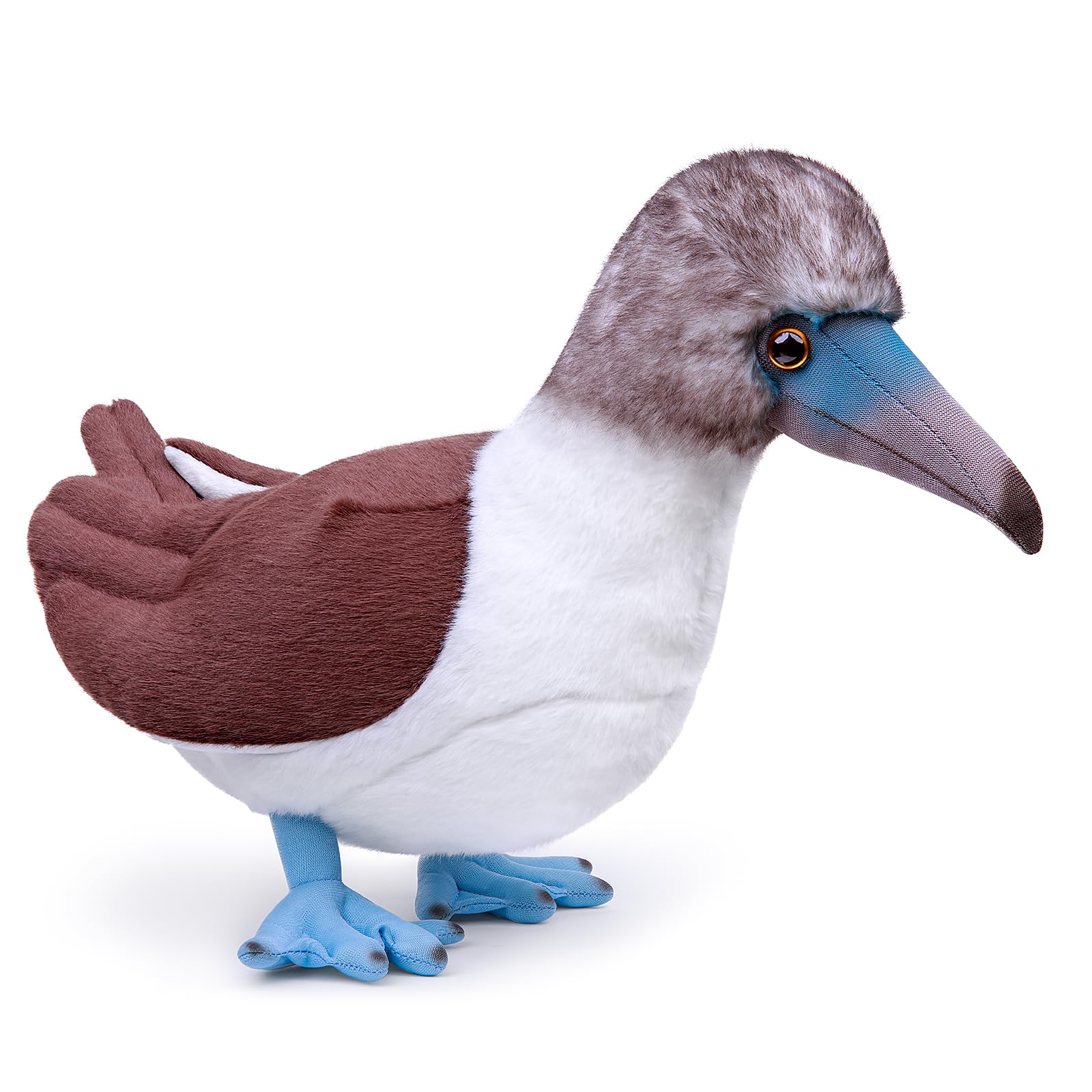 lilizzhoumax Simulation Blue-footed Booby Plush Toy 26cm/10”, Cute Realistic Stuffed Animal Bird Plush Toy
