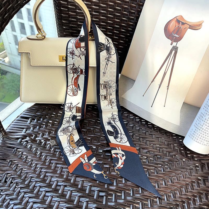 100% Mulberry Silk Scarf for Handbags,Bags, and Purses,1Pcs 2"x35" Hair Ribbon Skinny Neck Scarves for Women - Image 4
