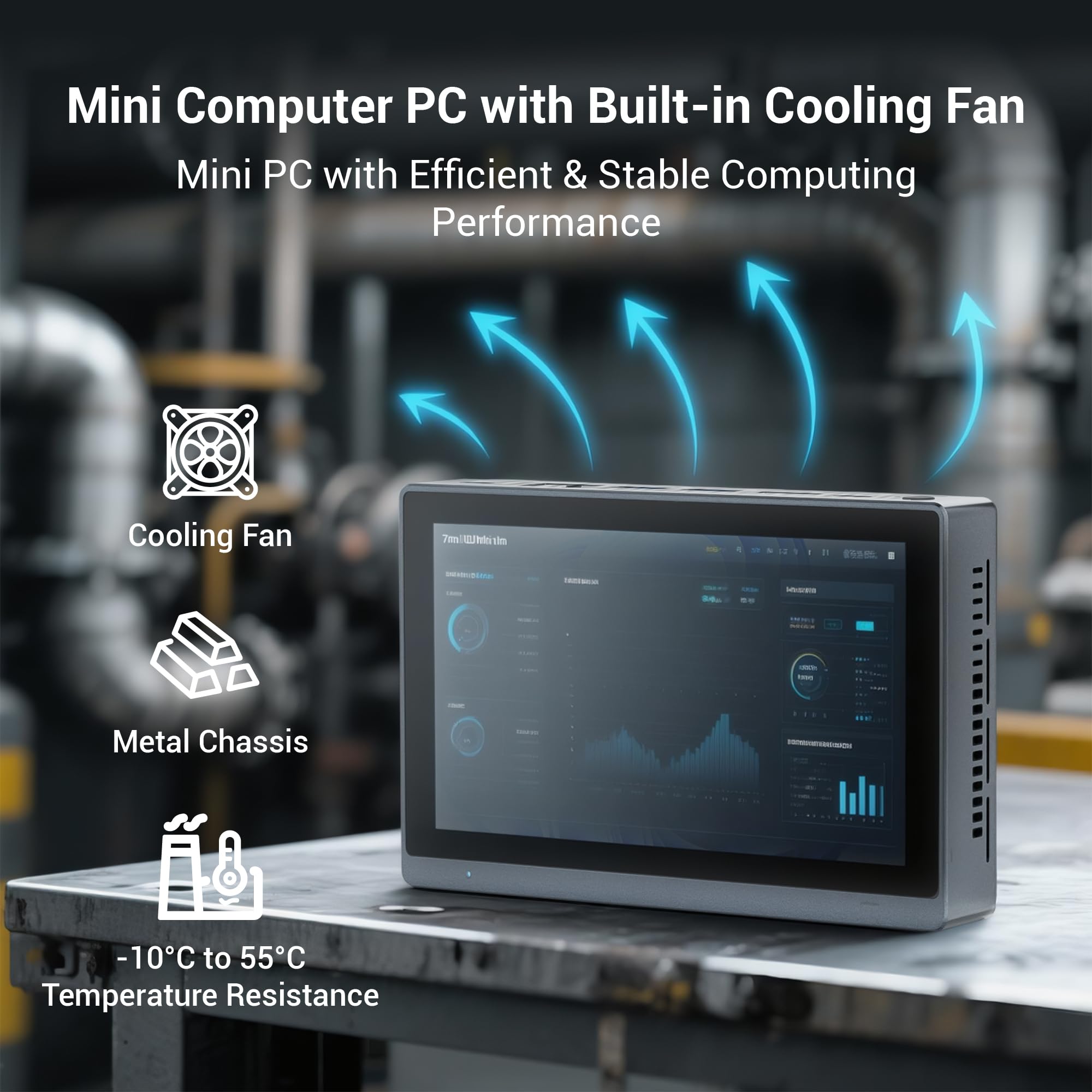 Mini komputer PC mini komputer dekoracyjny z ekranem dotykowym 5,5 cala, mini komputer stacjonarny Celeron N5095 Windows 11 Pro, 8 GB RAM 128 GB ROM, wyjście Dual Display 4K 60Hz, HDMI2.0