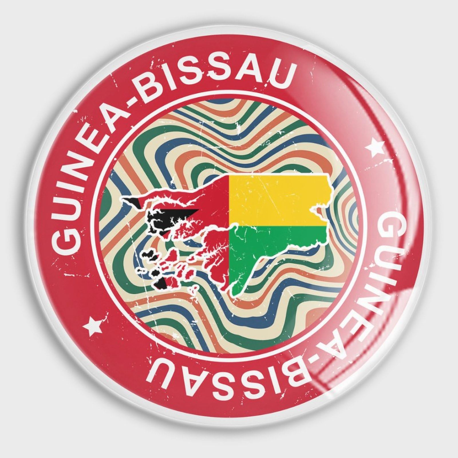 Aimants de réfrigérateur en verre Guinée-Bissau finition premium pour lave-vaisselle