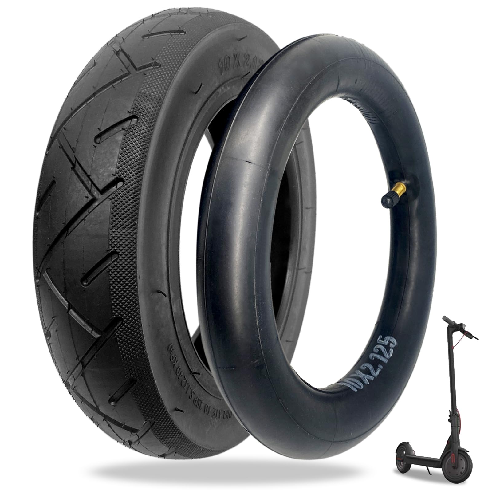 Ruedas Patinete 10 Pulgadas 10x2,125 Cámara de Aire 50/75-6.1 Xiaomi M365 Pro 1S