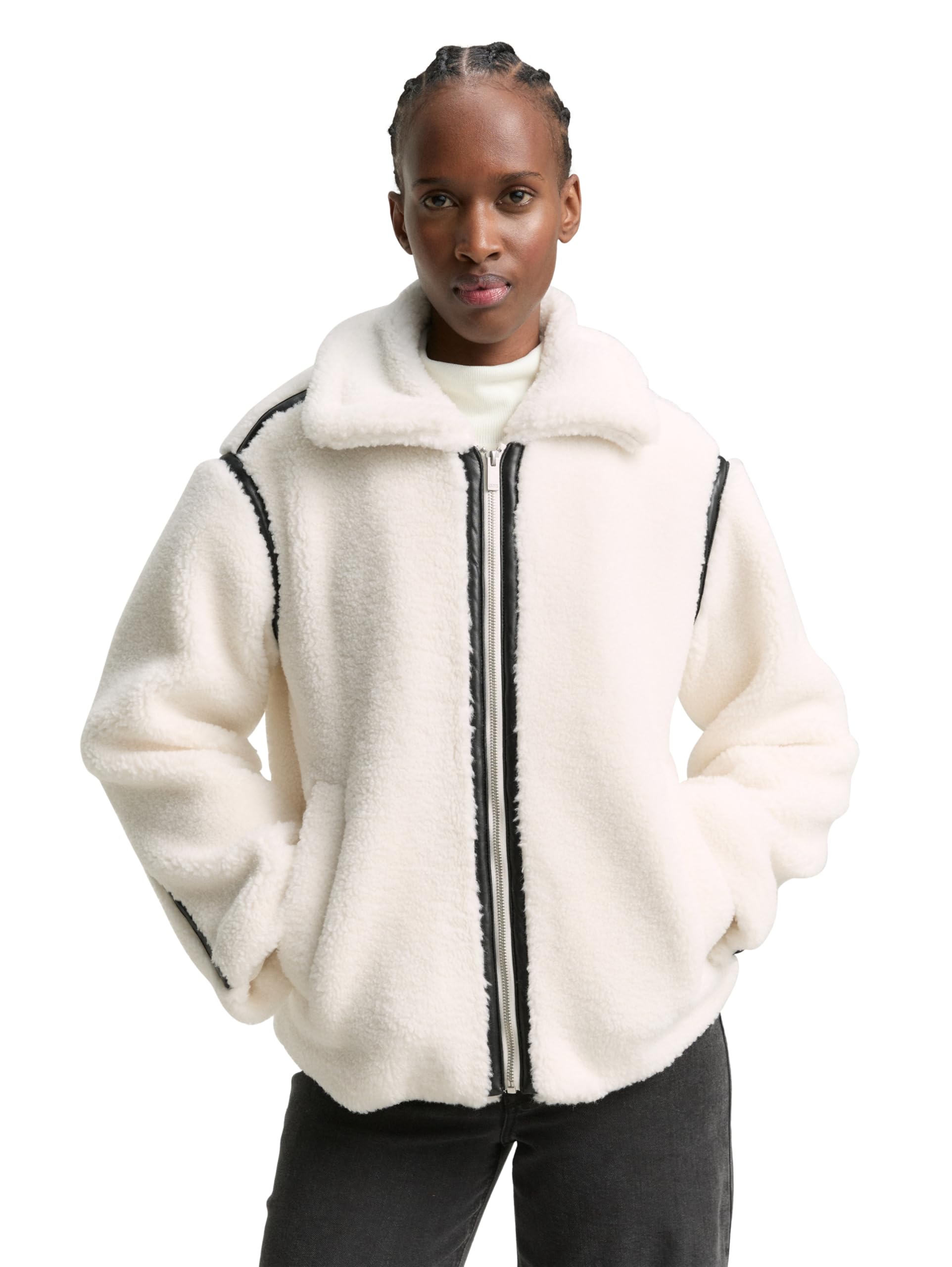 TOM TAILOR Denim Damen Loose Fit Teddy Jacke