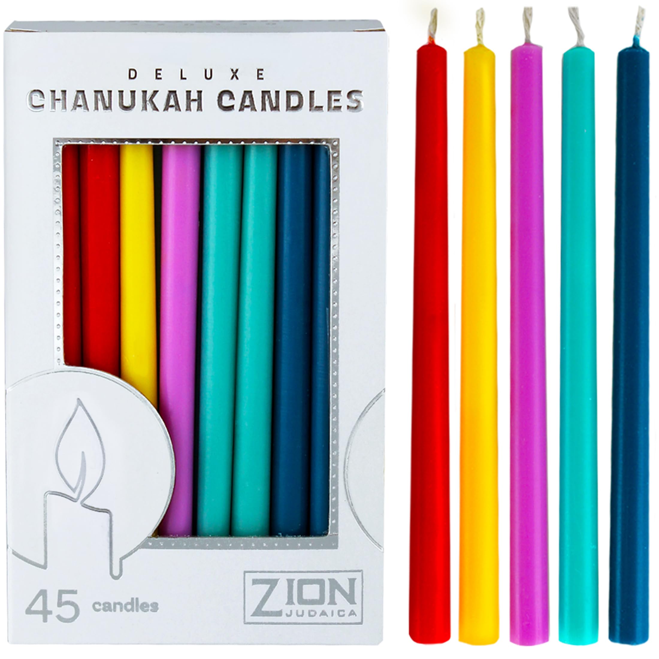 Amazon.com: Zion Judaica Color Block Chanukah Candles Box of 45