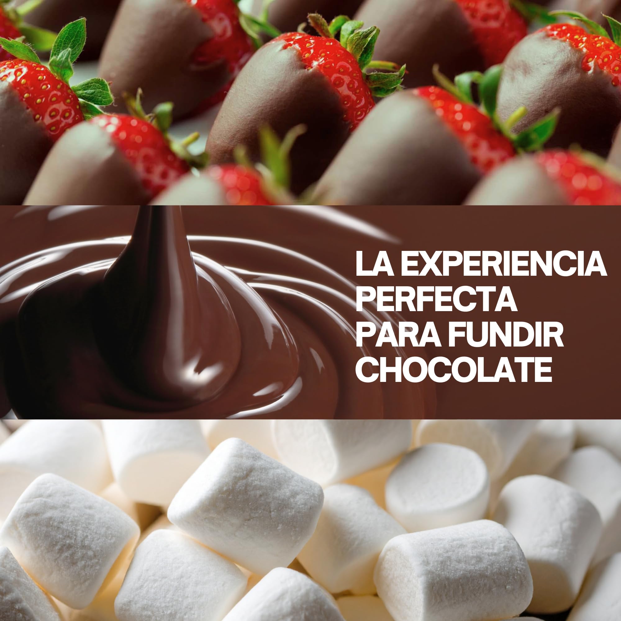 Kit Chocolate Belga para Fundir BBQ & Fondue (200g Negro + Blanco) + 2 Bolsas Marshmallow + 100 Pinchos Bambú, Chocolate para Barbacoa, Parrilla y Postres