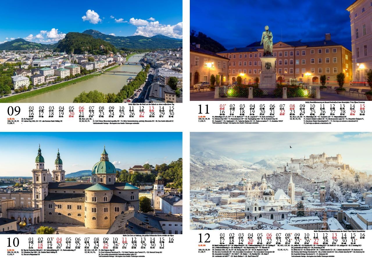 Reisezauber Salzburgo Calendario Mesa 2026 A5 | Paisajes De Austria | Ideal Regalo Navidad